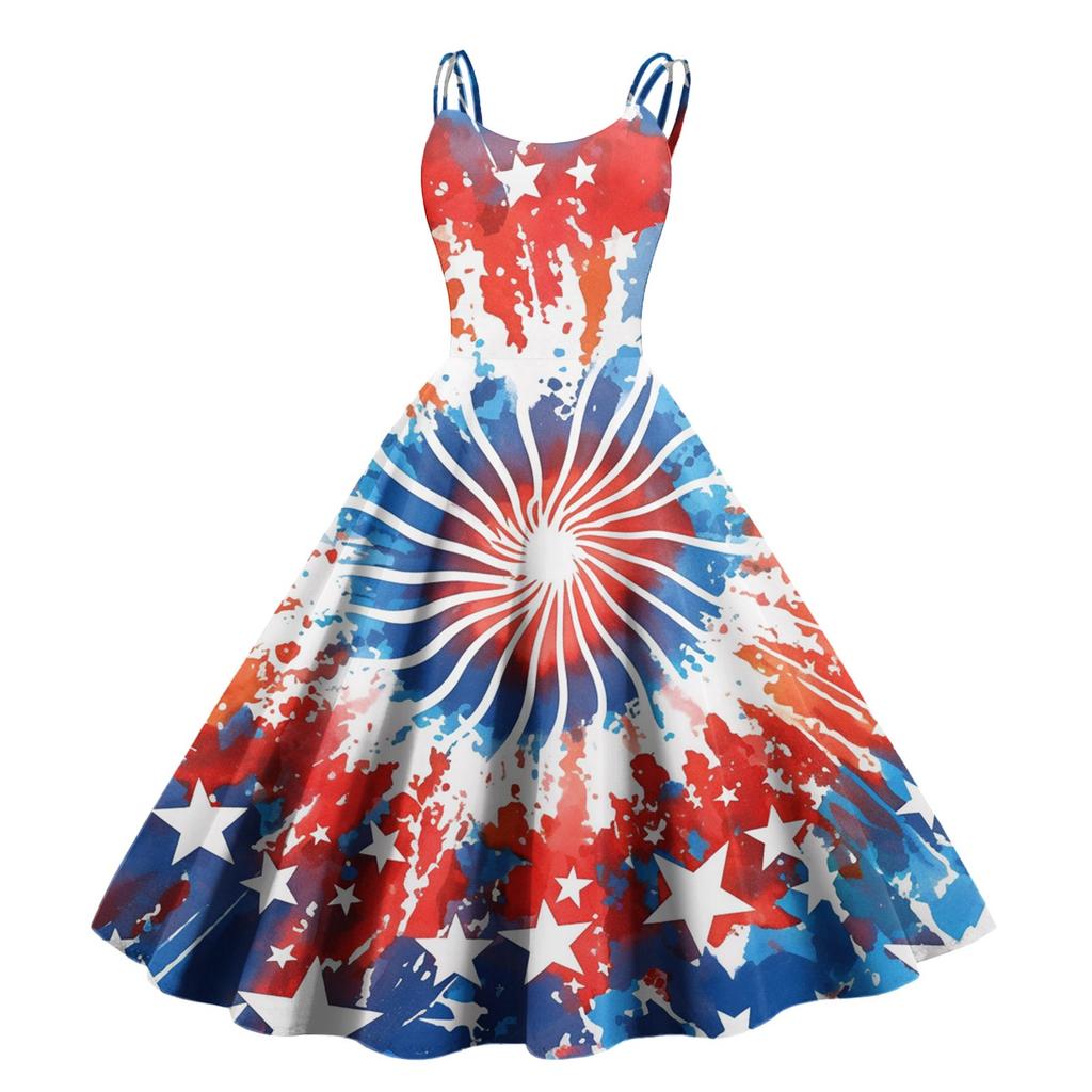 Dámské ležérní módní potisk Sexy punkové retro šaty Retro šaty