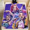 1pz Coperta in Flanella con Stampa Kpop Demon Hunters, Alta Qualità, Per Tutte le Stagioni, Decorazione per la Casa, Calore e Comfort, Perfetta per Regali di Natale