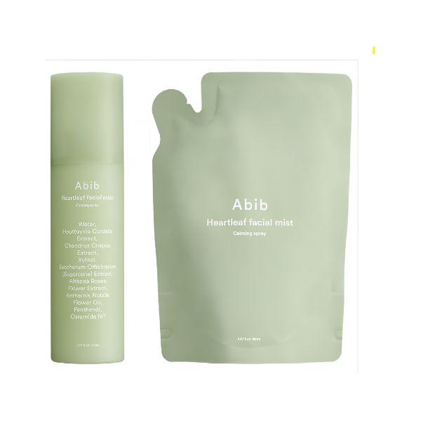 Abib Heartleaf Facial Mist Calming Spray Hydrating Soothing Mist 150ml + Refill 150ml Set