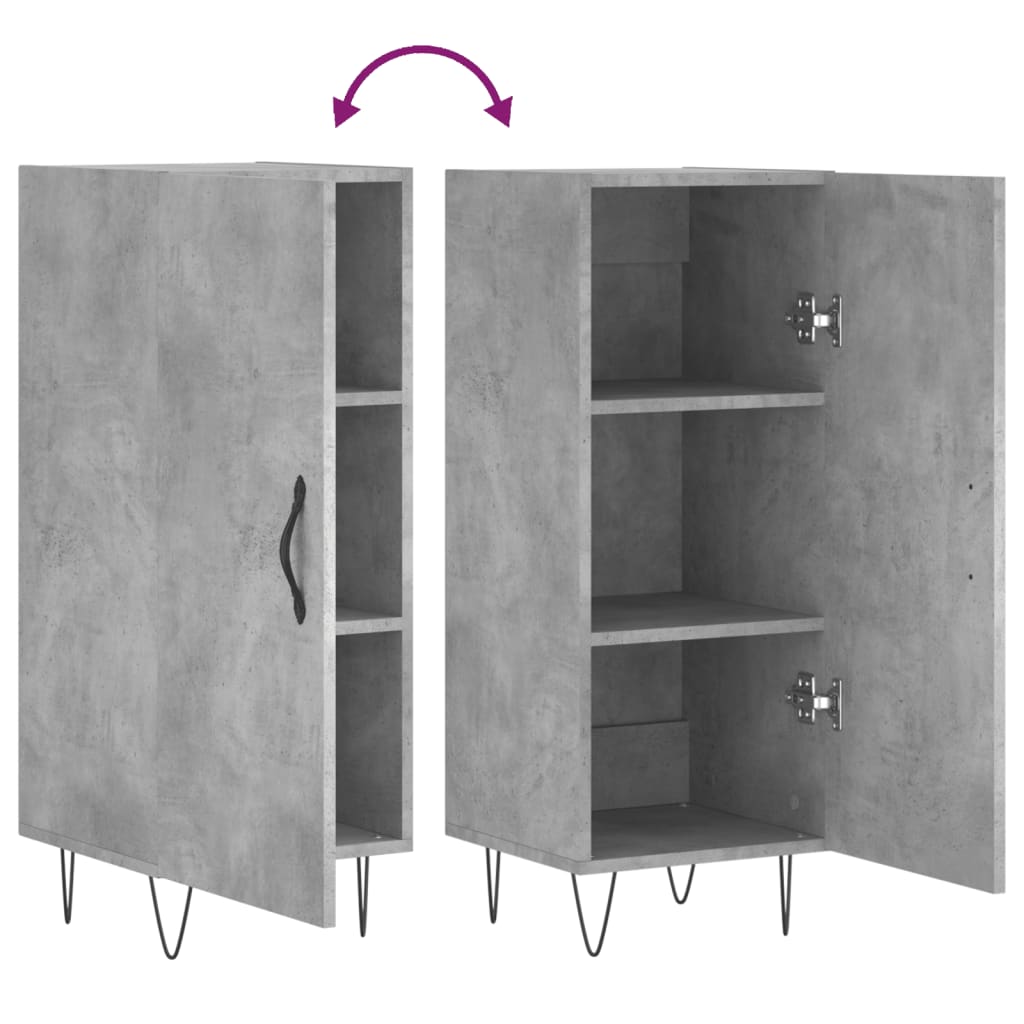 Sideboard Concrete Grey 34.5 x 34 x 90 cm Wood Based Panel