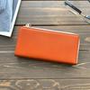 PAIDiA Men's L-Shaped Long Wallet, Genuine Leather, Coin Purse, Card Holder, Tochigi Leather, P099 (Orange)