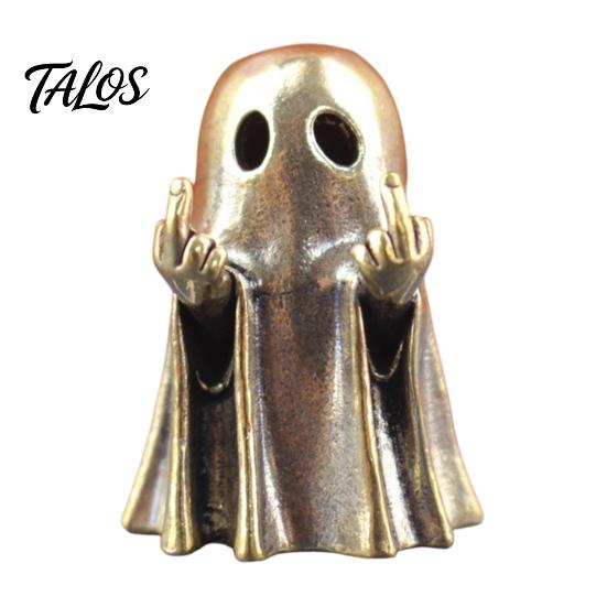 Accessorio da Scrivania di Nicchia Trendy Fantasma di Halloween Statuetta in Ottone, Divertente Ornamento con Dito Medio per Regalo Creativo Amici Scaffale da Tavolo Cornice Espositore