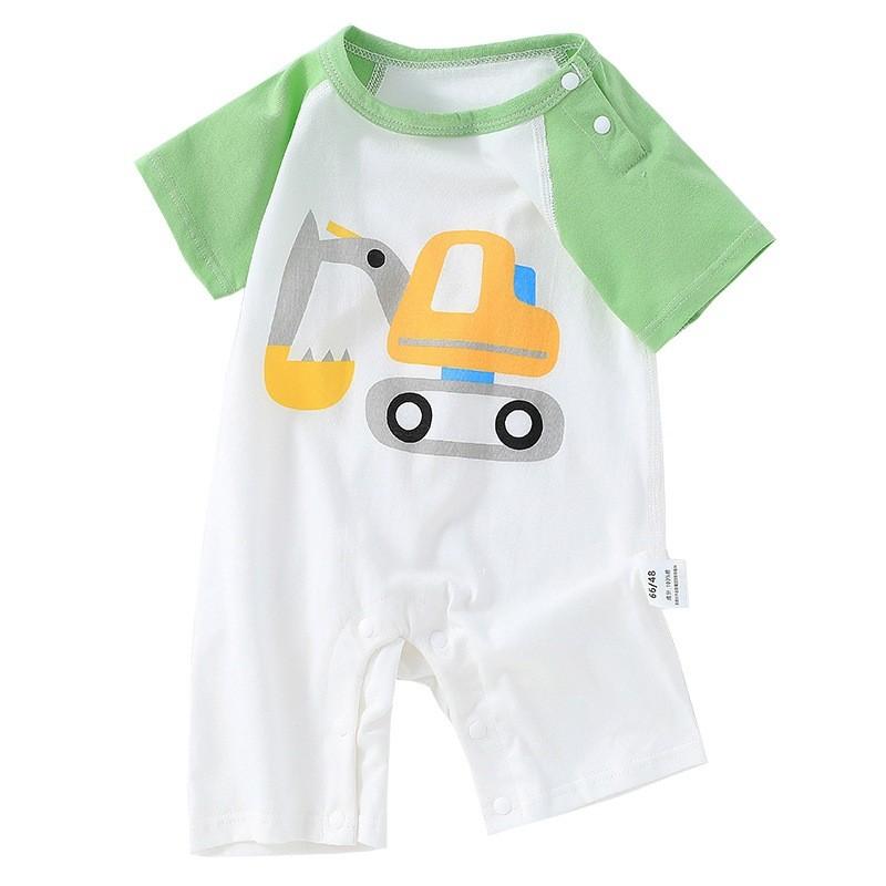 Baby Cotton Short Sleeve Romper With Bonefree Shoulder Closure For Newborns Summer Wear