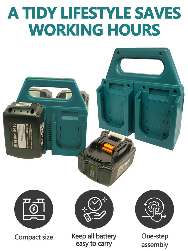 Portable Battery Storage Rack for Makita 18V Lithium Battery BL1860 BL1830 Holds 4 Batteries Holder Bracket Electric Power Tool