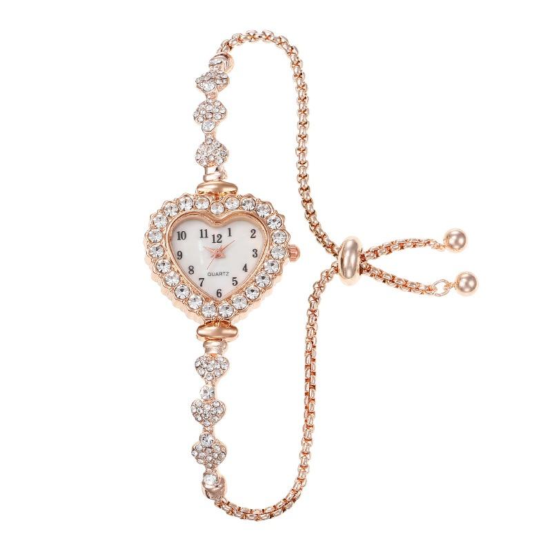Fashion Women's Watch Diamond-encrusted Love Women's Bracelet Exquisite Rhinestone Trend Quartz Watch