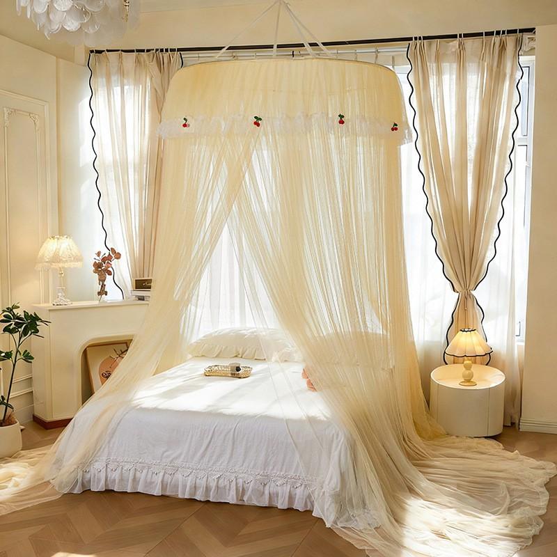 Elegant French-Inspired Dome Mosquito Net With Fine Mesh Foldable Hanging Canopy Bed No Installation Required
