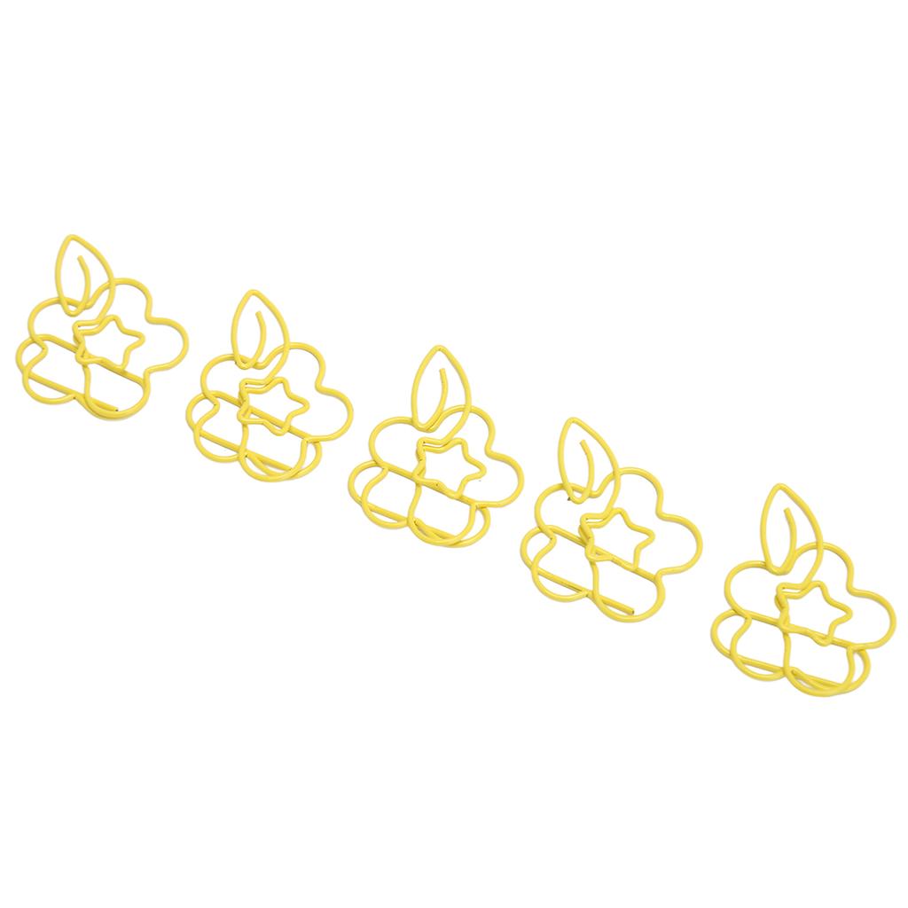 45 buc agrafe de hârtie multifuncționale în formă de floare, set de agrafe metalice pentru clasificarea documentelor, galben