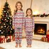 Parent-Child Christmas Print Pajama Set, Comfortable Long Sleeve Top and Pants Loungewear for Family