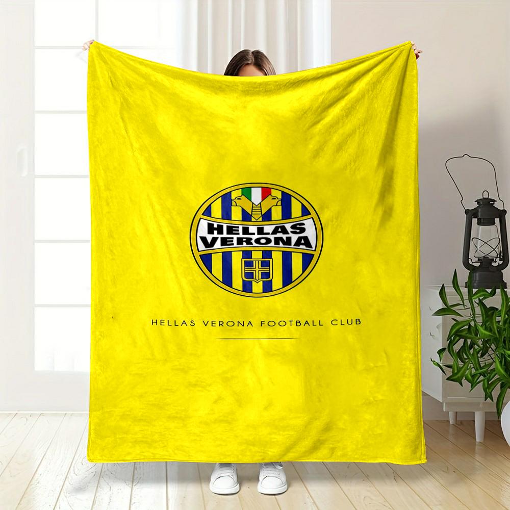 Hellas Verona Logo Design printed Flannel blanket for bedroom, living room, sofa, and nap