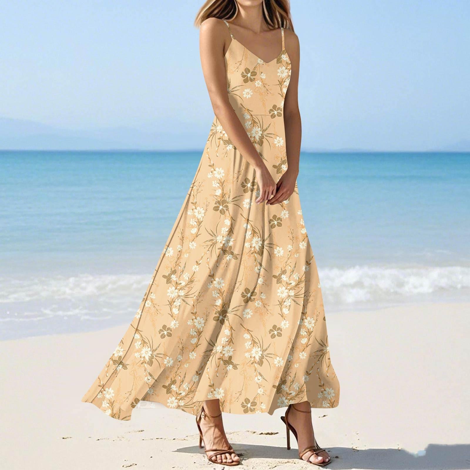 

Женские летние повседневные модные платья с принтом, платья без рукавов с V-образным вырезом S оранжевый