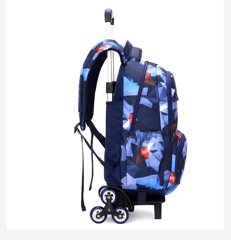 Sac à dos trolley à imprimé poisson naturel: Mode Grande Capacité pour Garçons & Filles, Idéal pour les Élèves du Primaire & du Collège