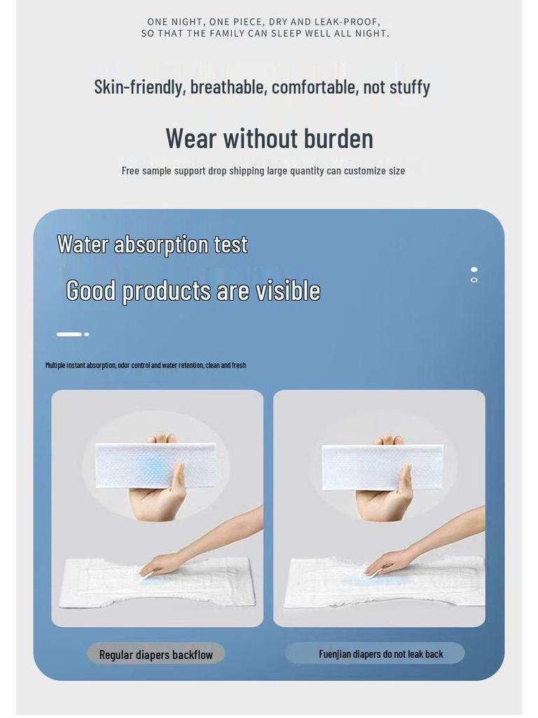 Fuenjian Unisex Adult Diapers, L Size, Economy Type, Disposable Incontinence Pads for Elderly