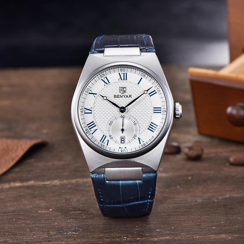 Benyar Men's Quartz Fashion Business Waterproof Wristwatch with Calendar - Model 5199