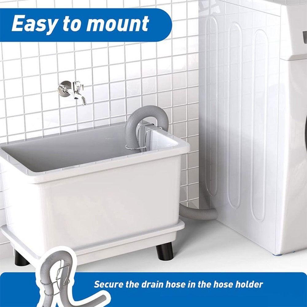 

Гибкий держатель сливной шайбы из нержавеющей стали Держатель дренажной трубы для стирки Прачечная