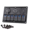 6 Way Car Boat Rocker Switch Panel Dual USB Cigarette Lighter Car Charger Socket