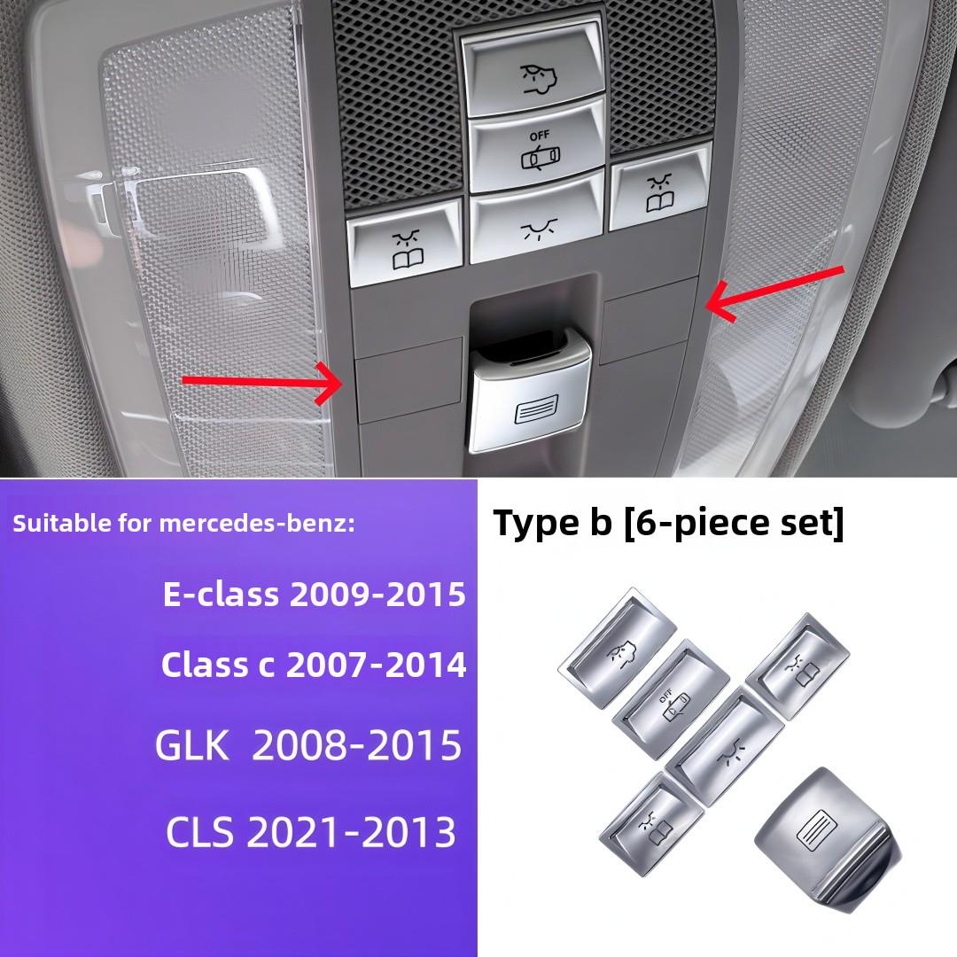 Кнопка освещения для автомобильной солнечной крыши, декоративные наклейки Mercedes benz gick c e x204 W204 W212, освещение крыши палуба пыльник Model B 6PCS