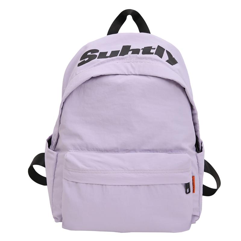 

Женский рюкзак с буквенным принтом, Мужская легкая дорожная сумка, школьный рюкзак для школьников средней школы, пригородный рюкзак фиолетовый