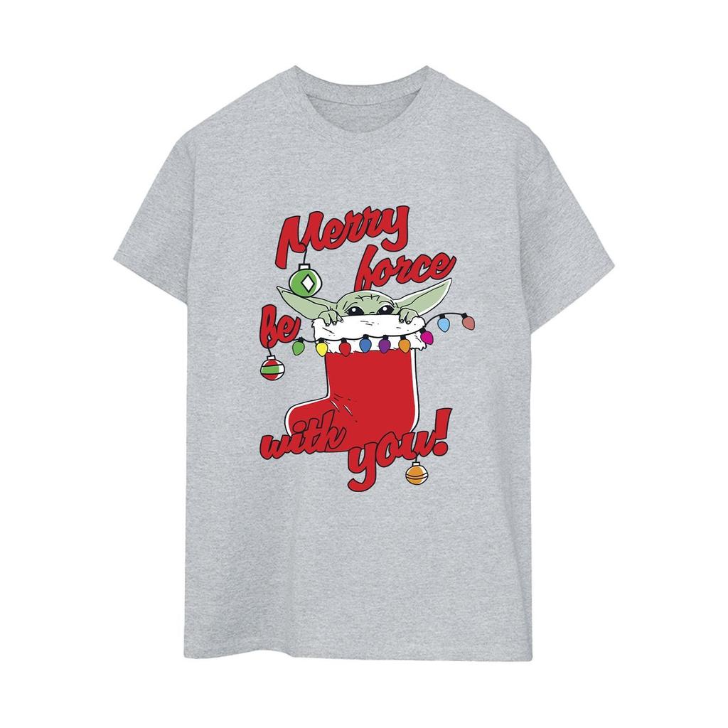Star Wars The Mandalorian Womens/Ladies Merry Force Be With You Boyfriend T-Shirt