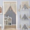 2pcs/Set Triangle Design Home Decor Clear Tulle French Vintage Lace Door Curtain All-Season Half Curtain with Beaded