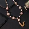 Purple Natural Freshwater Pearl Copper Bead Chain Necklace Luxurious High-Quality Design Pendant Necklace Women's Jewelry GN0844