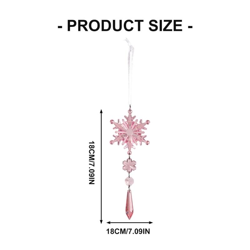 Clear Shatterproof Acrylic Snowflake Icicles Christmas Decorations With Berries Ball For Home Party Tree