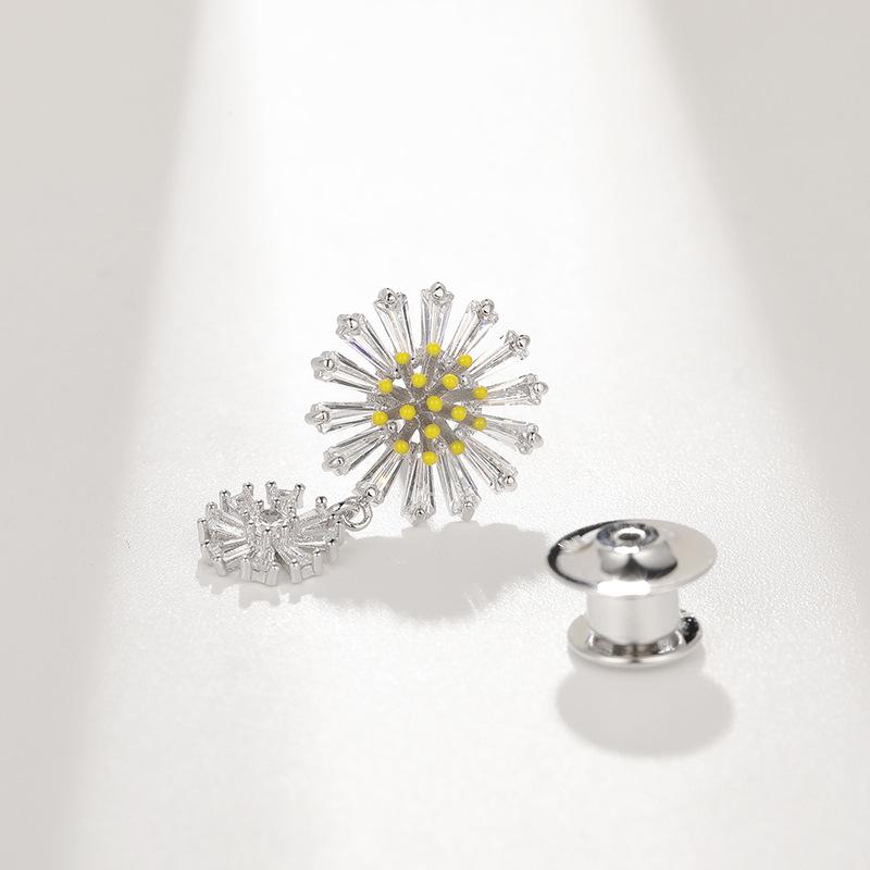 Bo Xin Yun Elegant Summer Daisy Brooch - Zircon Flower Pin for Cardigans and Lapels