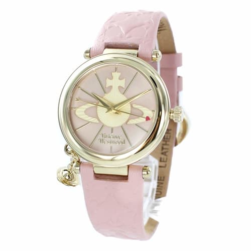 

Vivienne Westwood Women s Of Charm Gold and Pink Leather Watch VV006PKPK