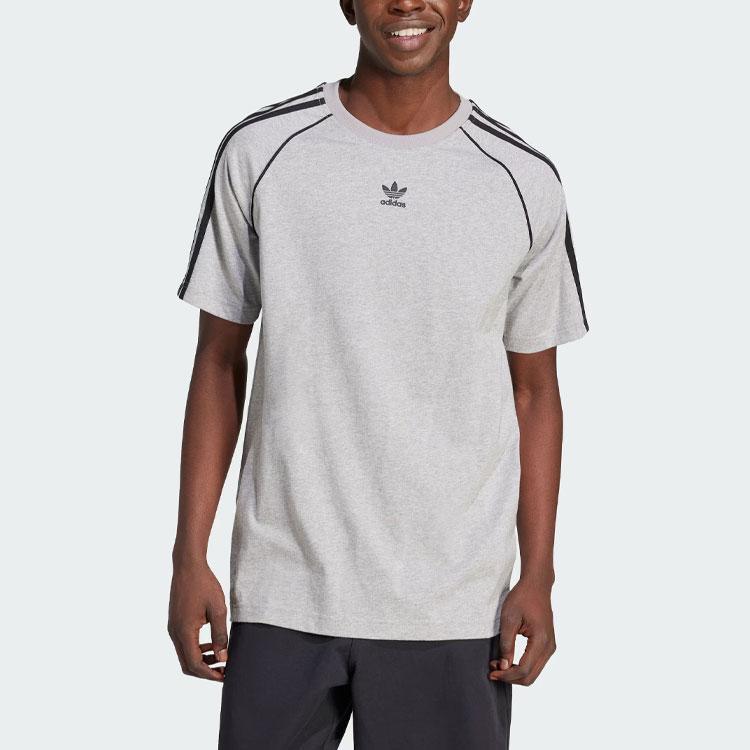 Adidas Originals Sst Tee Striped Color Block Sports Crew Neck Short Sleeve T-Shirt Men Tops Medium-Heather-Gray IR9455