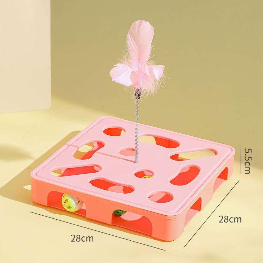 with Ball Cat Teasing Box with Feather Cat Exercise Toy Cat Puzzle Box  Pet Entertainment Supplies