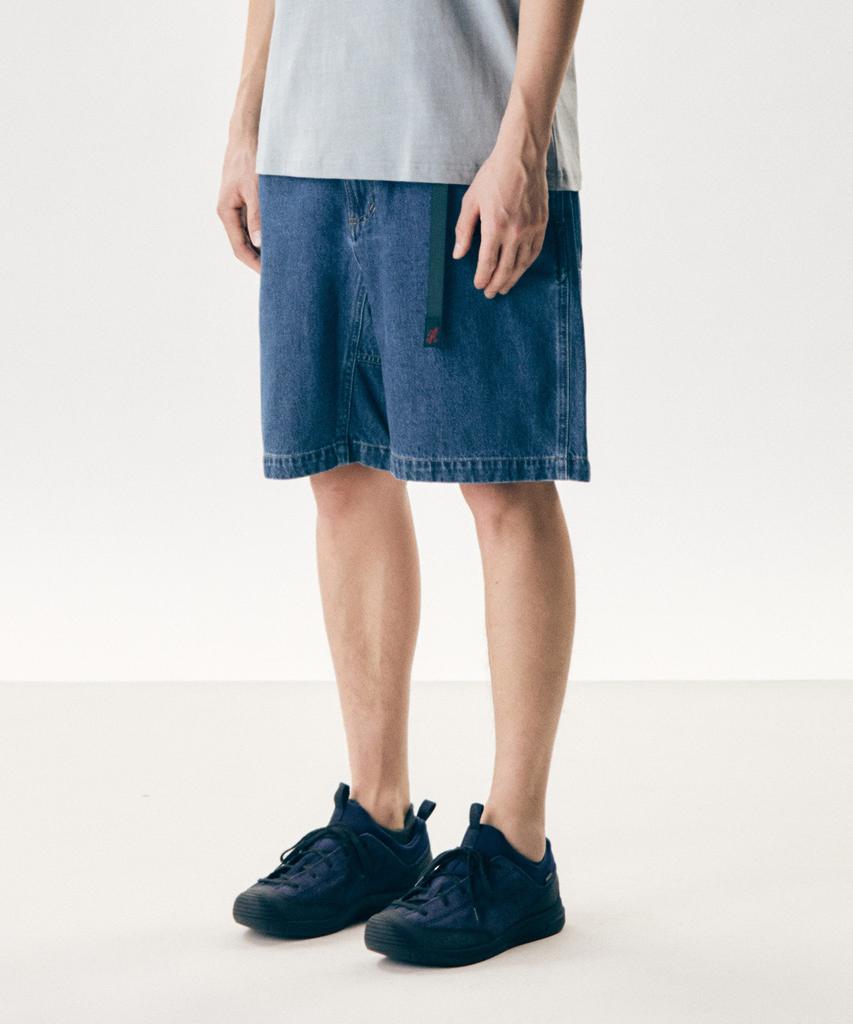 Geulamichi Loose Denim Shorts Mid Indigo