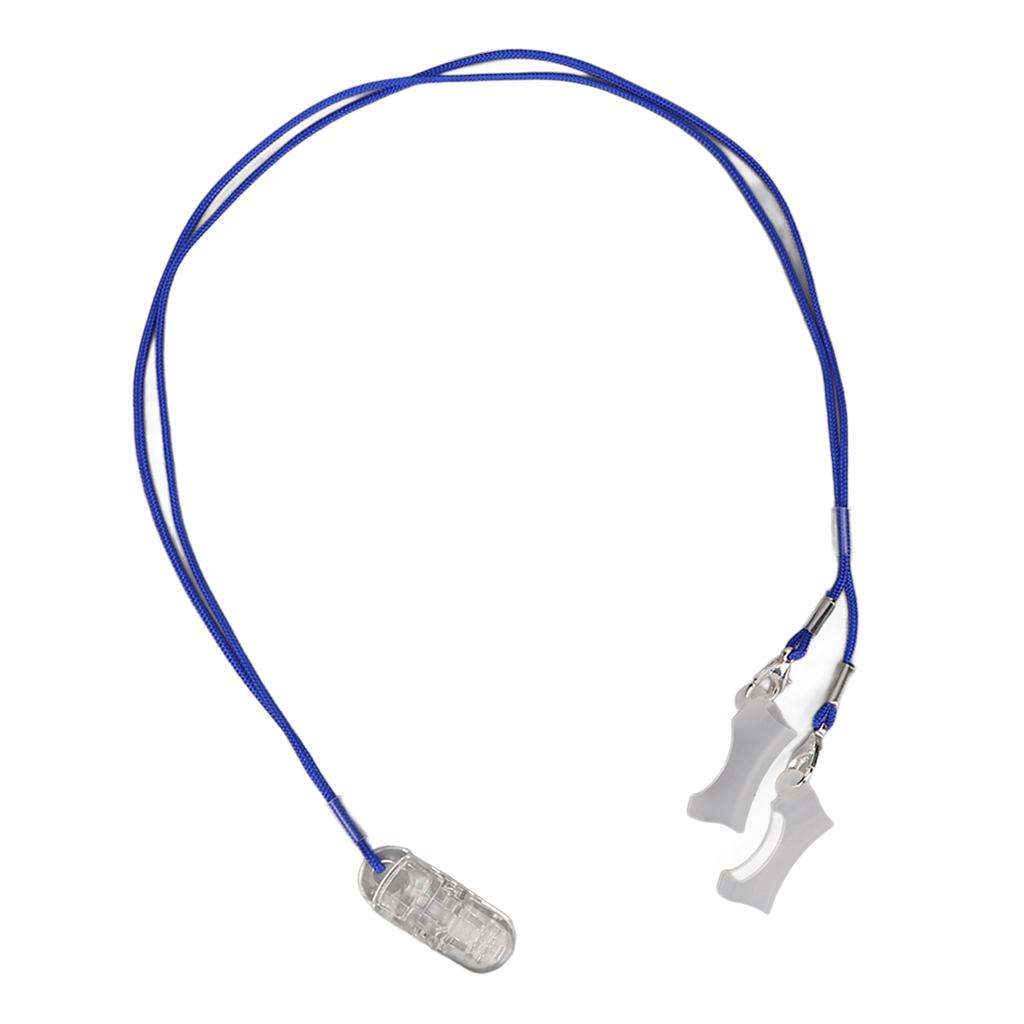 Hearing Protector Blue Lanyard with Transparent Clip Deaf Aid Holder Strap Loss Rope for Elderly