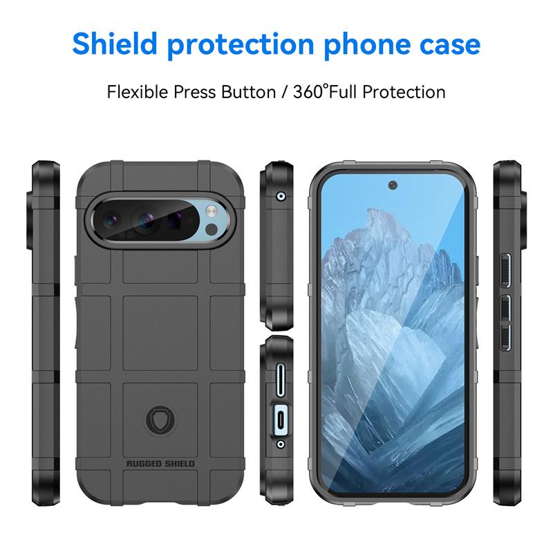 Shockproof Rugged Shield Matte TPU Case for Google Pixel 9 Pro XL 8A 7A 6A 8 7 6 Pro Protective Cover Fundas Coque Capa