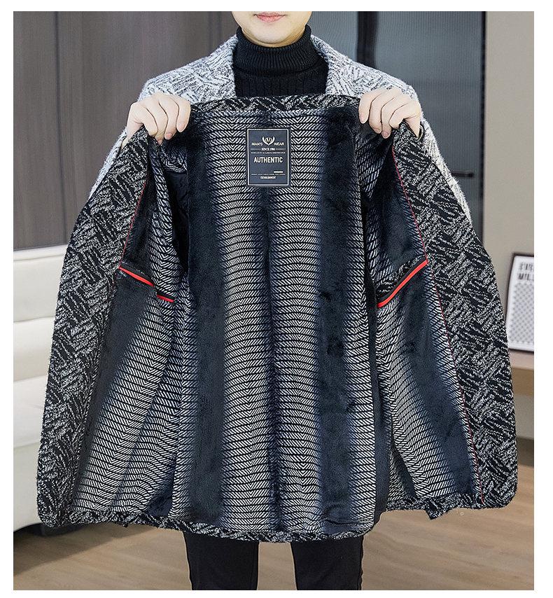 Men's Fashionable Lapel Plus Velvet Jacket - 2025 Autumn/Winter Casual Versatile Style