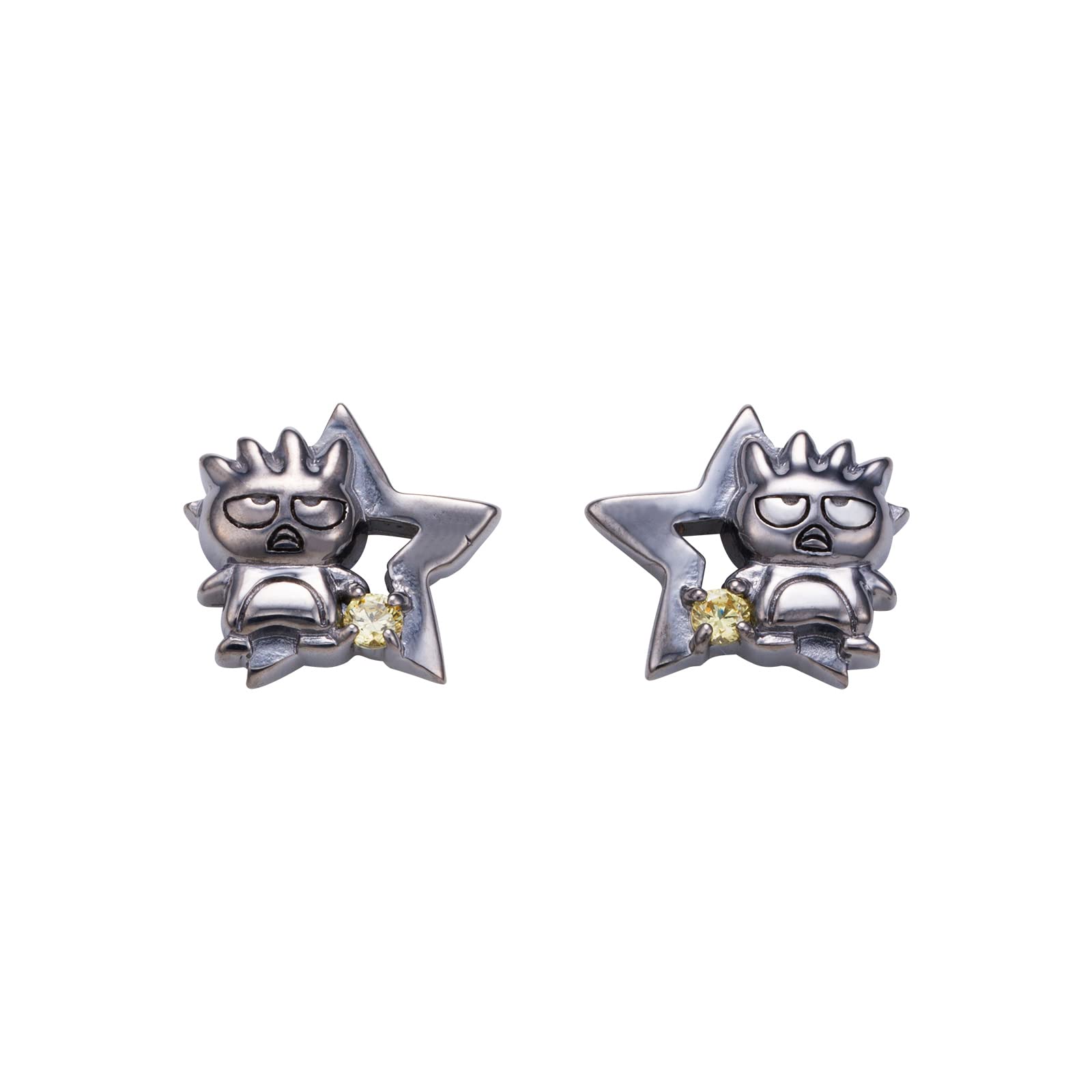 

Bad Badtz Maru Sanrio Characters Earrings Silver 925 Cubic Zirconia Black Rhodium Coating [White Clover] SABB30-P001BK