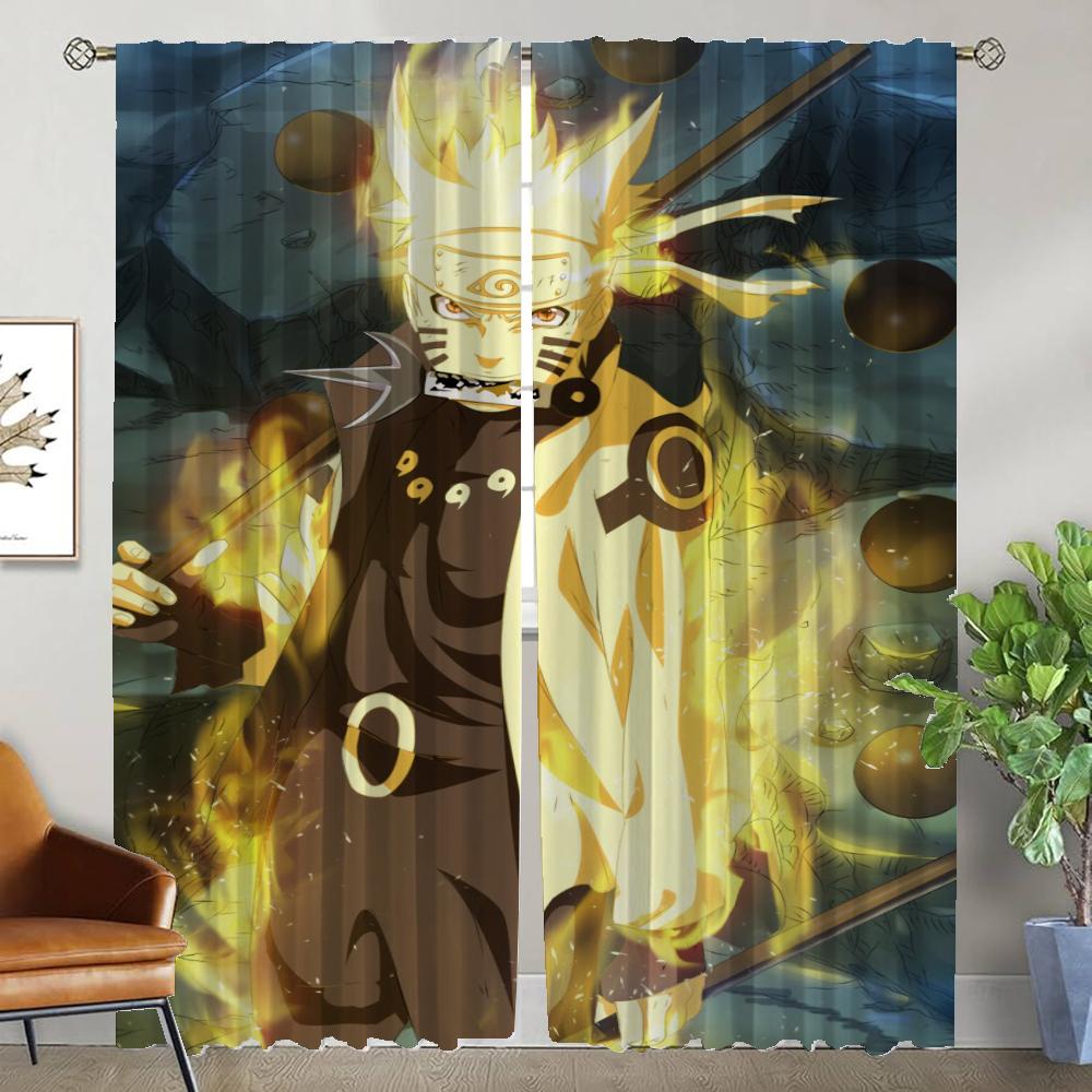 Halloween Dekoration N-Narutoes Elegante Raumvorhänge für Wohnzimmer Heim-Innenvorhänge 2 Stück Trennwände Schattenspendende Vorhänge