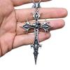 Retro Gothic Cross Pendant Necklace - Unisex Ethnic Pattern Sweater Chain