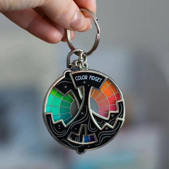 Barevný Fidget Smaltovaný Odznak 20barevný Fidget Spinner pro Umělce 3v1 Odznak Klíčenka Magnet pro Úlevu od Úzkosti