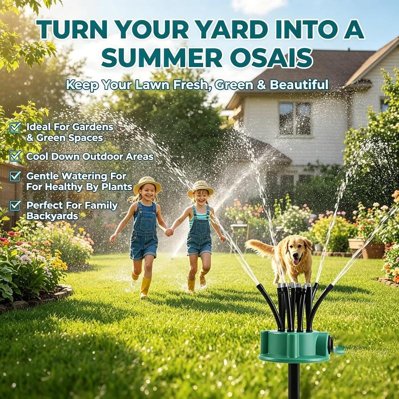 360° Coverage Precision Garden Irrigation Sprinkler,360 Multi Directional Lawn Sprinkler,Automatic Rotating Precision Coverage Irrigation (a2)