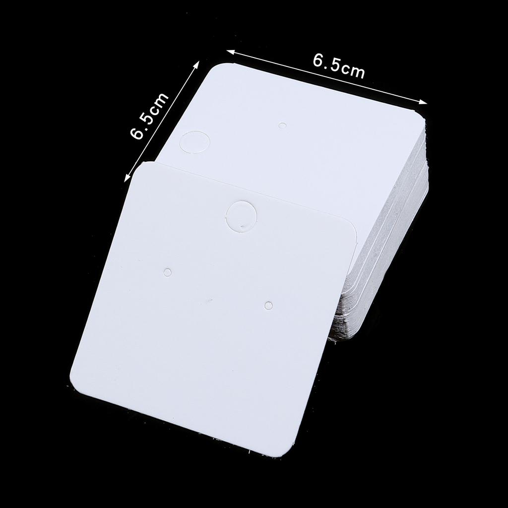 50pcs Earrings Display Card White Paper Jewelry Packaging Paperboard For DIY Necklace Bracelet Small Business Material Supplies