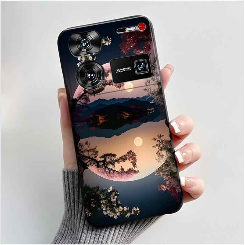 Case For ZTE Nubia Z60 Z70 Z70S Z50 Ultra Cute Love Heart Rabbit Matte Black Soft Silicone Cover For Nubia Z60Ultra Fundas Shell