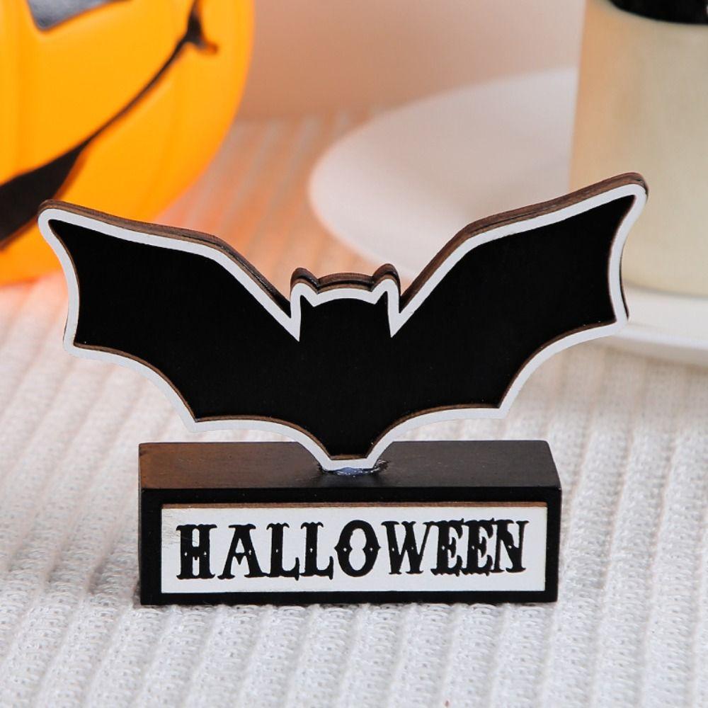 Funny Wooden Spider Decoration DIY Handmade Spider Bat Sign  Party Decoration Props