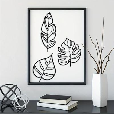 3pcs Metal Leaf Wall Pediments – Decorative Wall Art with Three Leaves. Ideal for Children's Rooms, Nurseries, and Kindergartens