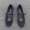 Mode Retro Ballerinas Damen Einfarbig Eckige Zehenpartie Frühling und Herbst Wildleder Damenschuhe Damen Slipper Damen zapatillas mujer