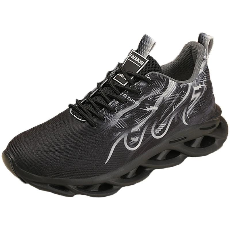 

Мужские кроссовки для бега, новые удобные, легкие, мягкие, нескользящие, спортивные туфли, повседневные, дышащие, для ходьбы на открытом воздухе, для мужчин 36 чёрный
