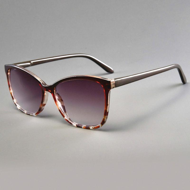 Trendy Gray Lens Presbyopia Eyeglasses Men Women Fashion Reading Sunglasses Large Frame Far-sighted Eyewear 0 To +4.0