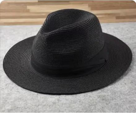 XL Großer Kopf 63CM Sommer Strand Geflochtene Sonnenhüte Herren Damen Übergröße Jazz UV UPF 50+ Sonnenschutz Reise Panamastrohhüte Unisex