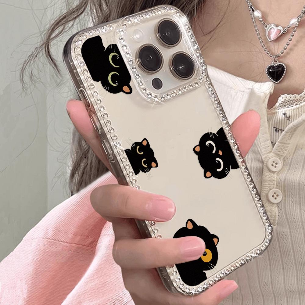 Bracelet Chain Phone Case For iPhone 17 16 15 13 14 for 17Air 17 12 14 16 Pro 17 14 16 Pro Max Sparking Diamond Cute Pattern Hard Cover With Lanyard
