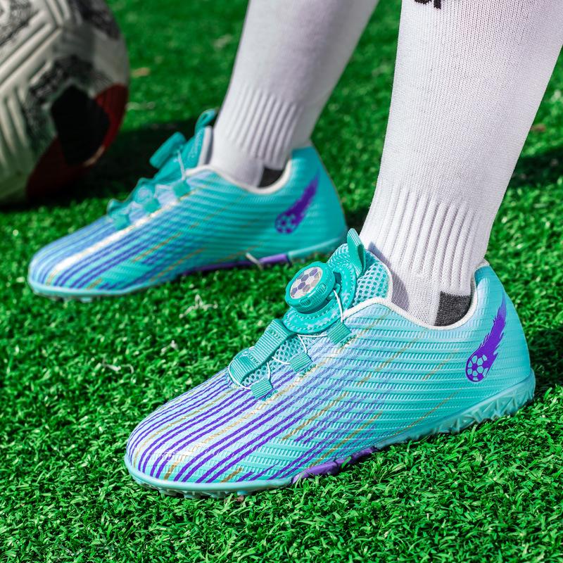 

2025 new children s rotating buckle football training shoes TF broken nails boys and girls students training grass shoes 28