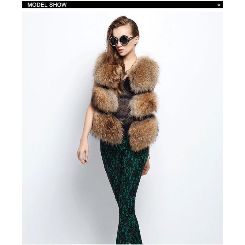 New Haining raccoon fur vest women, Yama fur small coat yellow light and fashionable mink hair