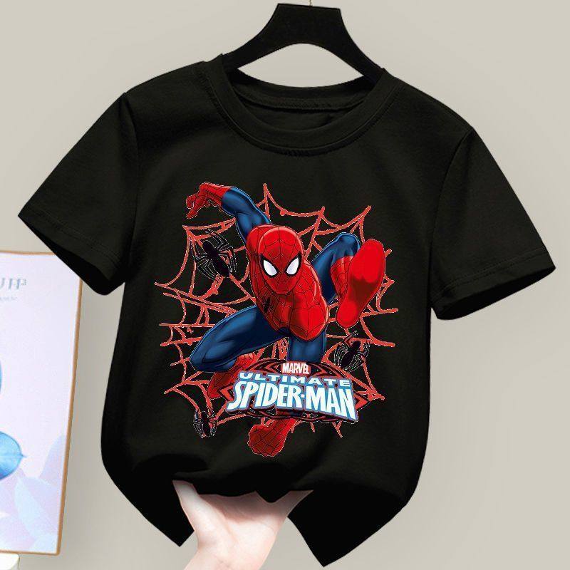 Spider Man Pure Cotton Children's Short Sleeved Summer Clothes New Pure Cotton Parent-child T-shirt Cool Clothes